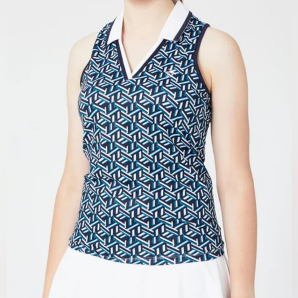 New Original Penguin Geo print sleeveless Polo size Small